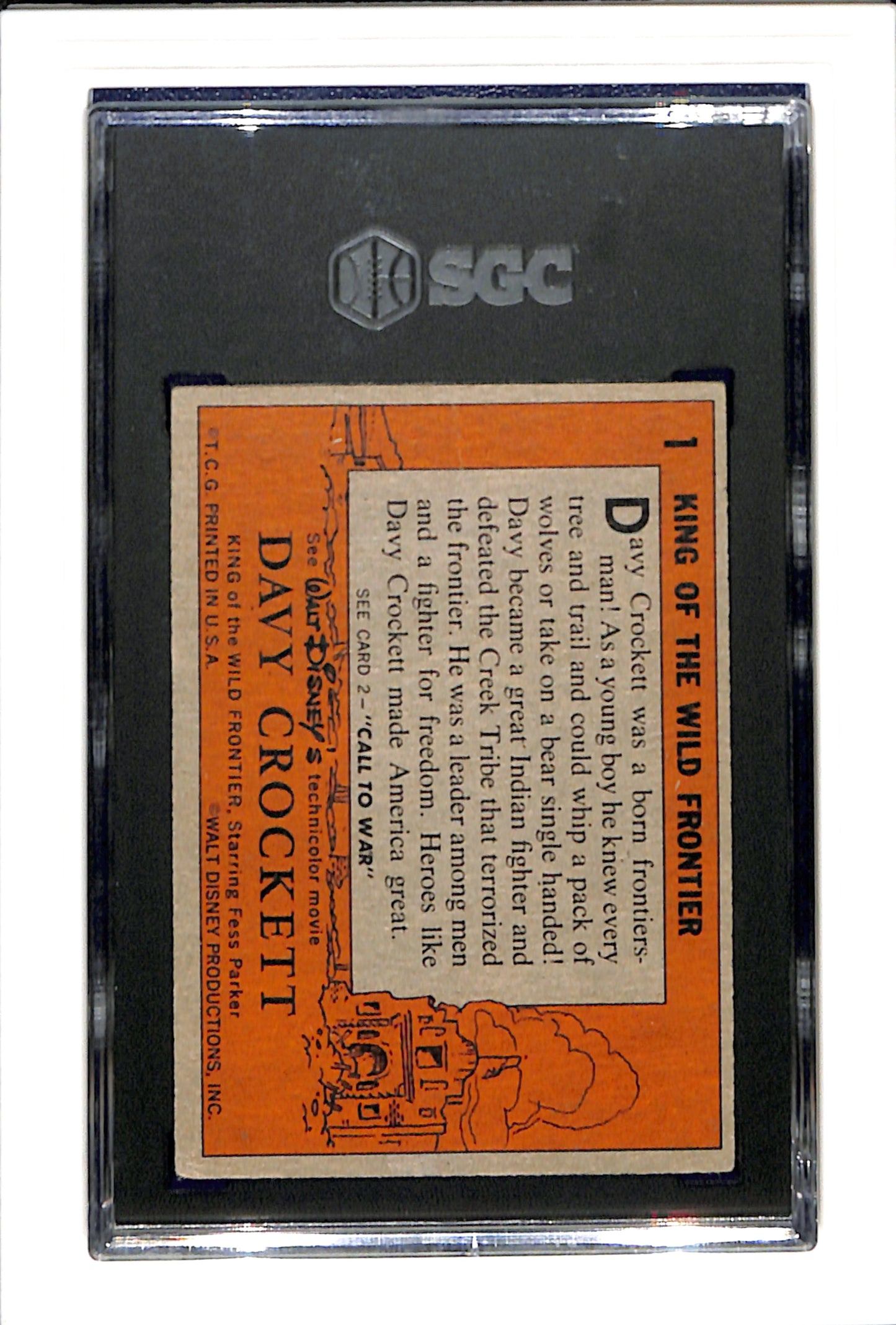 1956 Topps Davy Crockett #1 King of Orange back SGC 2.5 SN 9061291