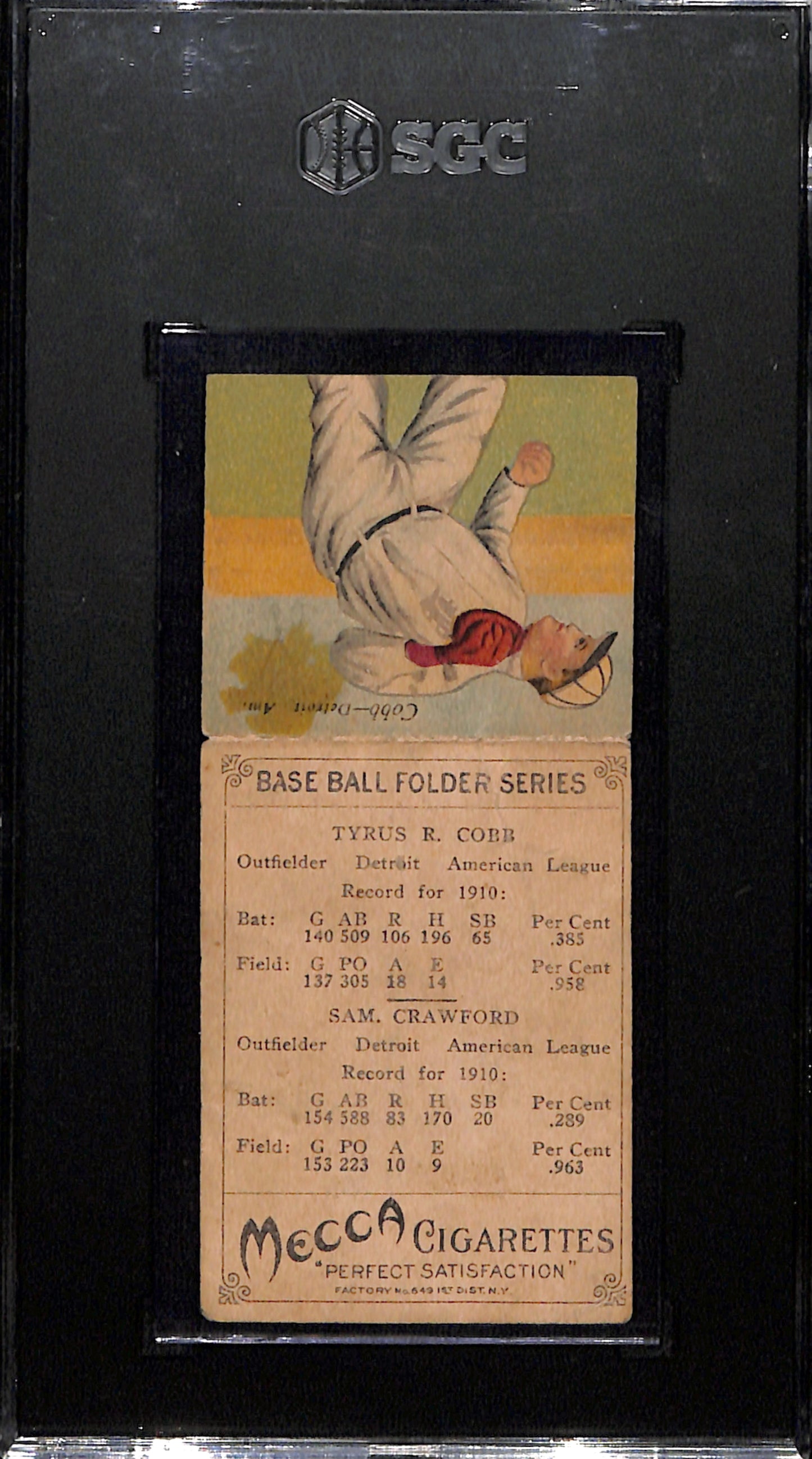 1911 T201 Mecca Double Folders Ty Cobb Sam Crawford HOFers SGC 2.5