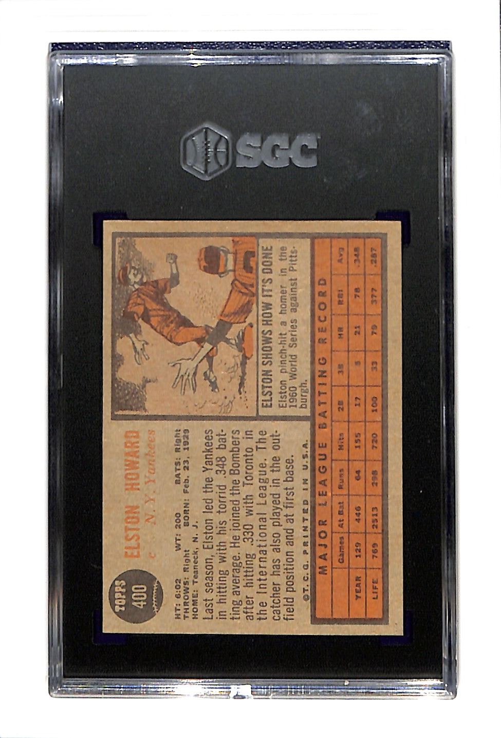1962 Topps #400 Elston Howard SGC 4
