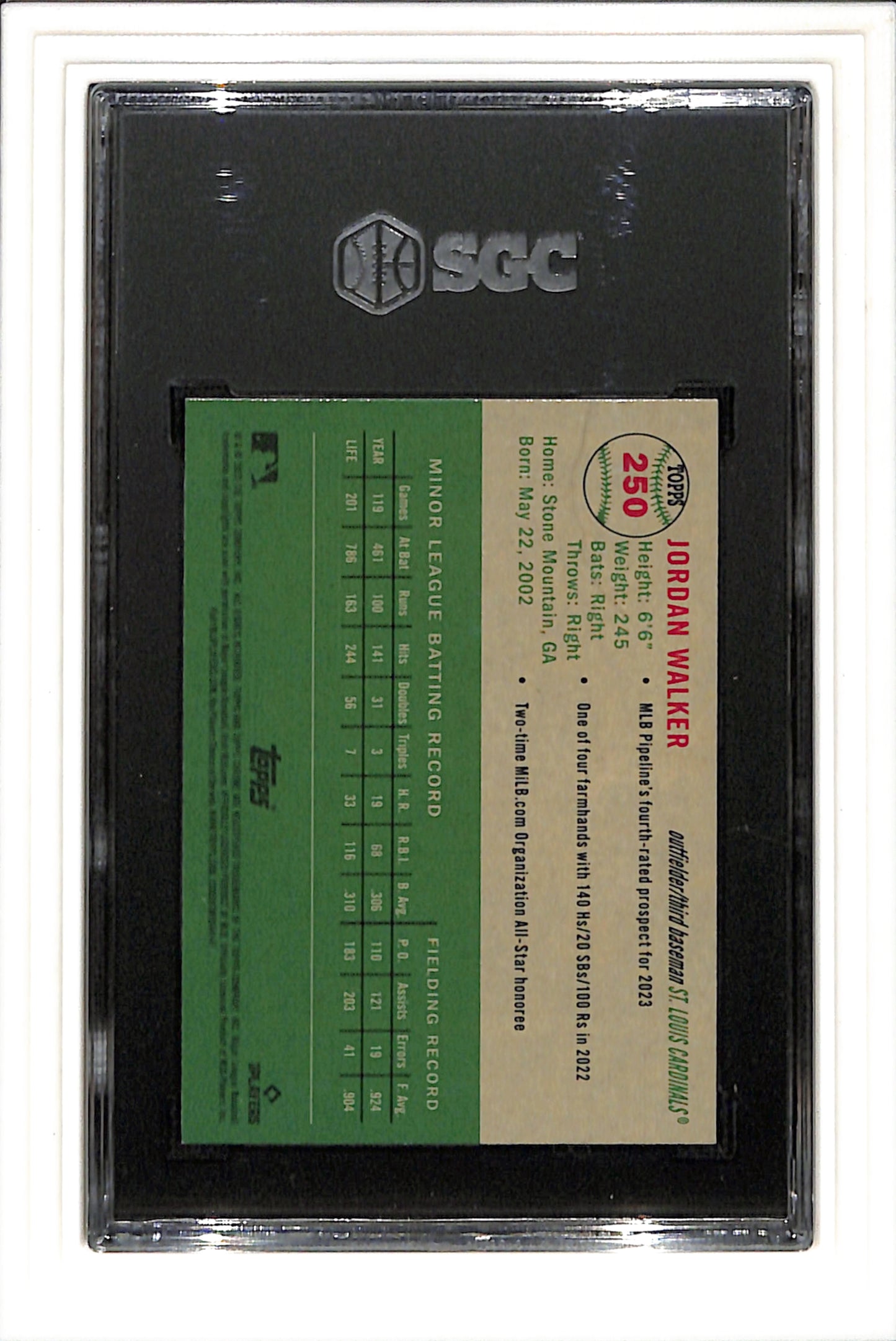 2023 Topps Chrome Platinum #250 Jordan Walker RC Image Variation SP SGC 9.5