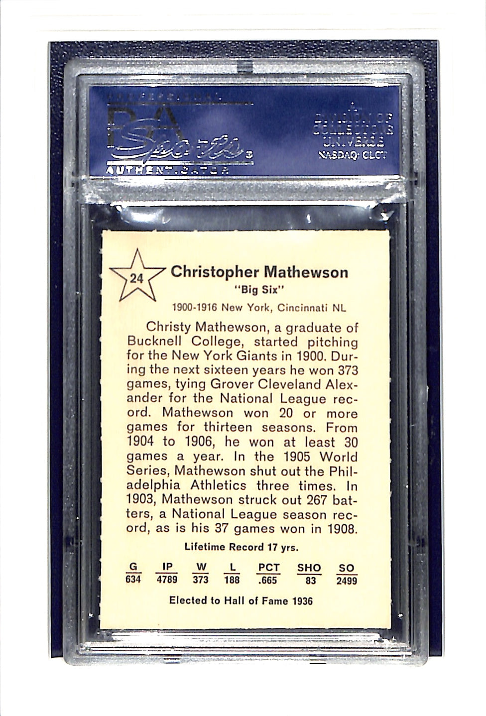 1961 Golden Press #24 Christy Mathewson PSA 9 SN 19725681