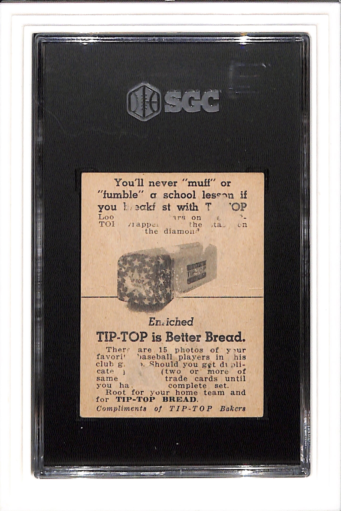 1947 Tip Top Bread John Sain SGC 1 SN 0642981
