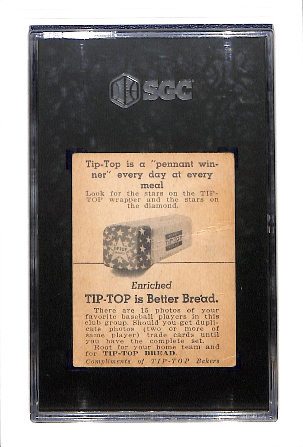 1947 Tip Top Bread Billy Southworth SGC 2