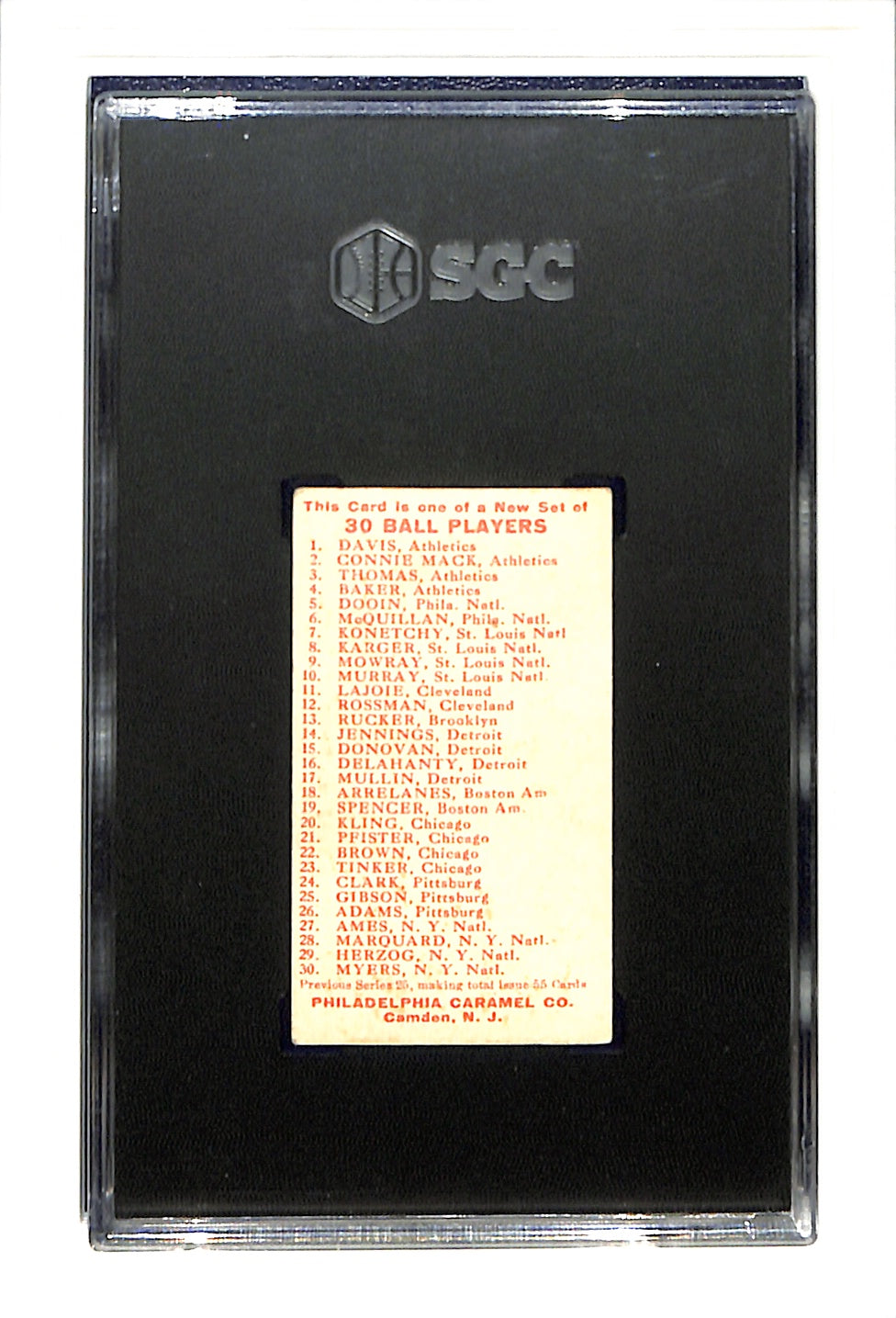 1910 E96 Philadelphia Caramel Jim Delehanty SGC 4