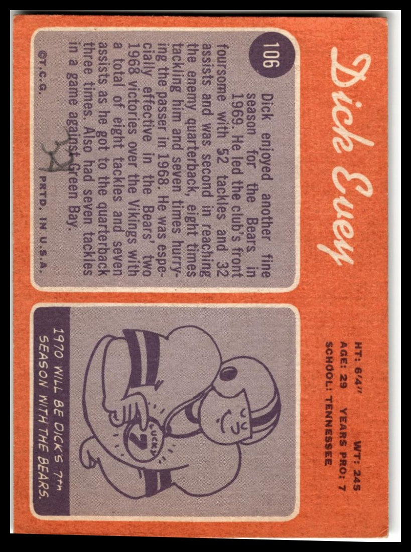 1970 Topps #106 Dick Evey
