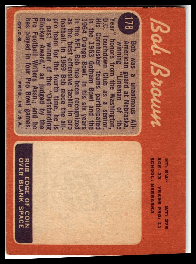 1970 Topps #178 Bob Brown