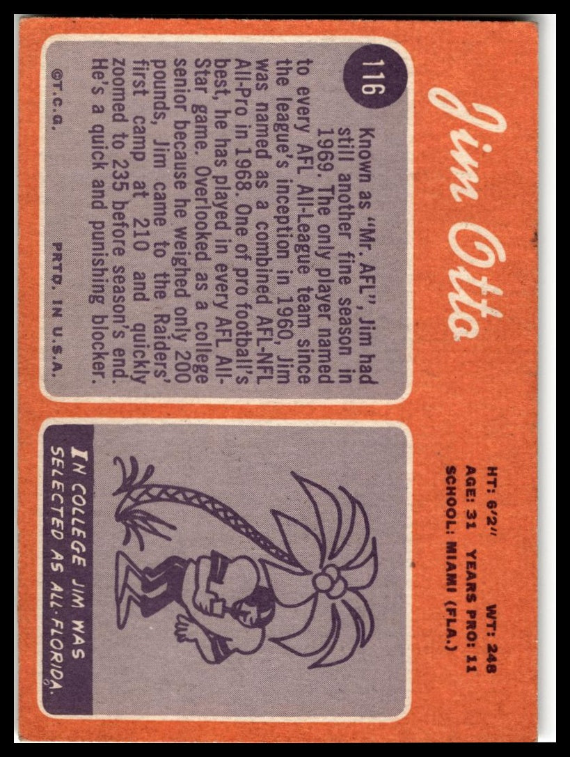 1970 Topps #116 Jim Otto
