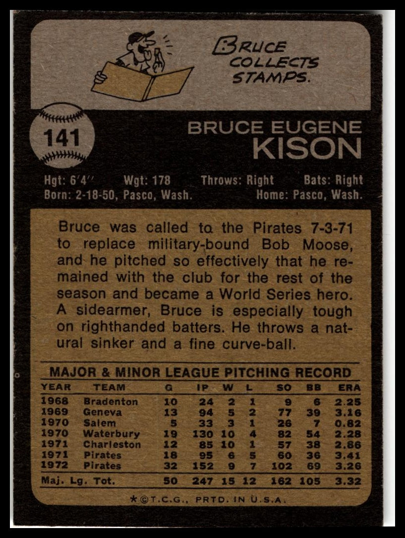 1973 Topps #141 Bruce Kison