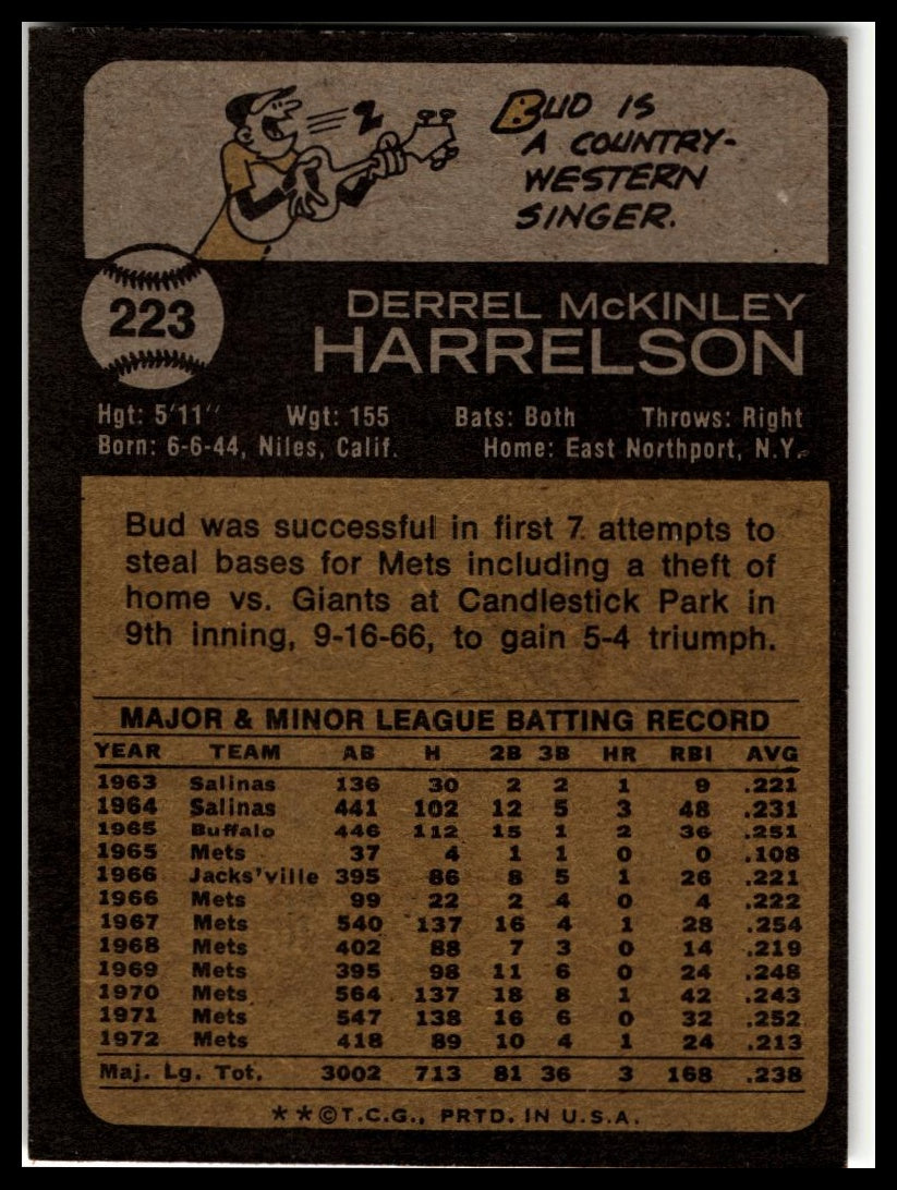1973 Topps #223 Bud Harrelson