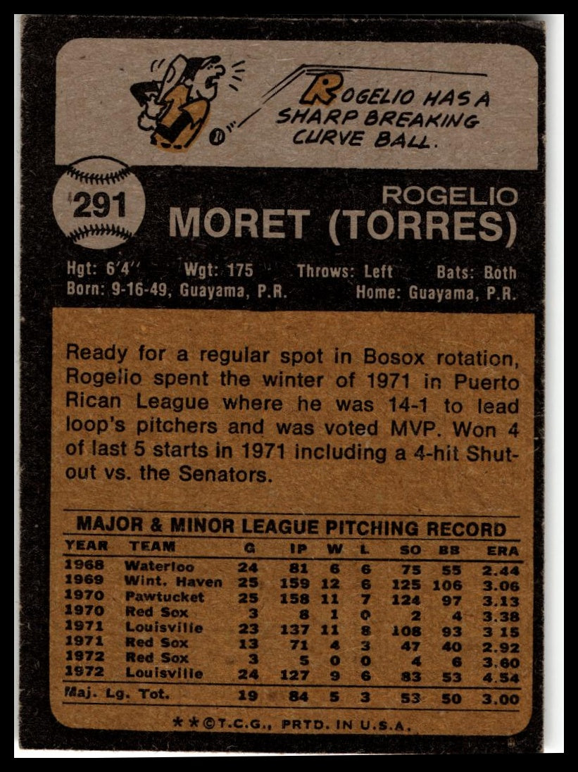 1973 Topps #291 Rogelio Moret