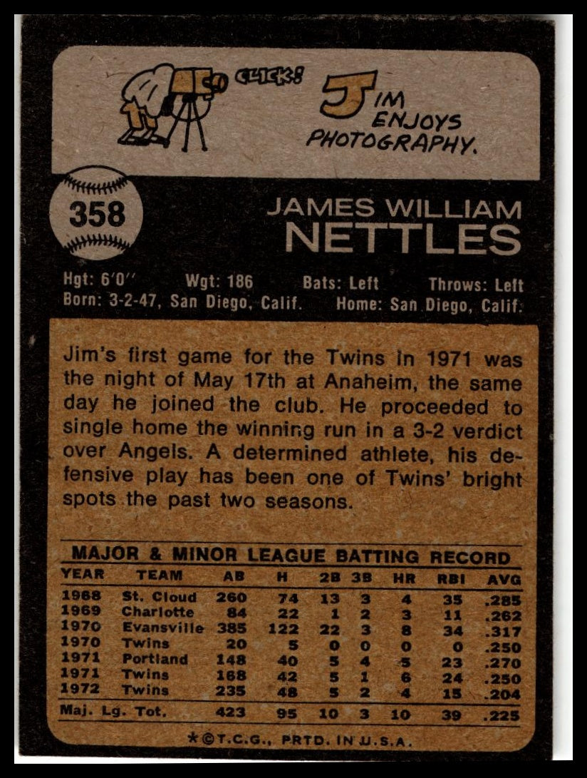1973 Topps #358 Jim Nettles