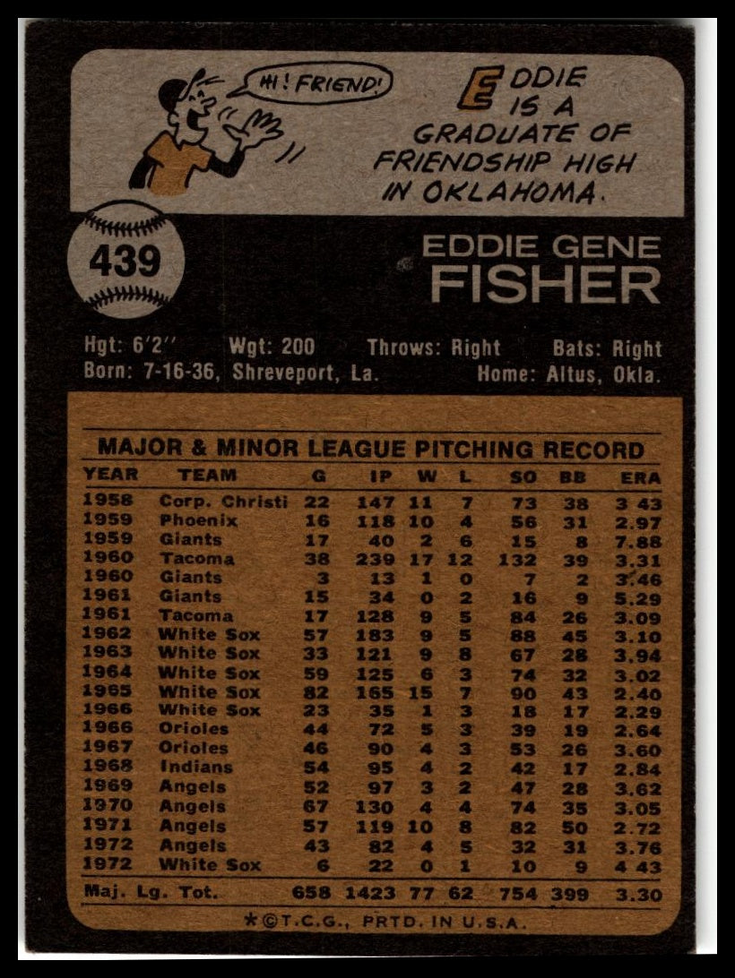 1973 Topps #439 Eddie Fisher