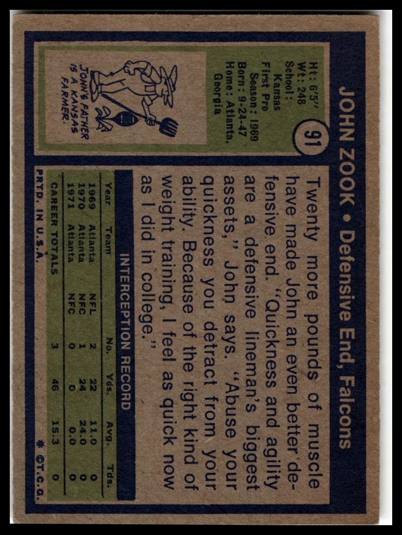 1972 Topps #91 John Zook