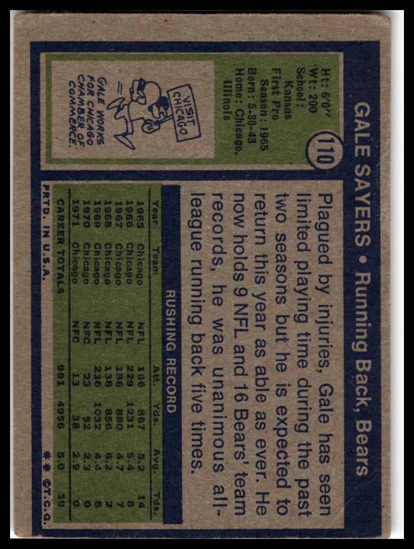 1972 Topps #110 Gale Sayers