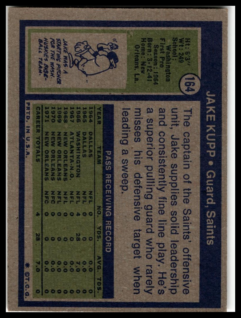 1972 Topps #164 Jake Kupp