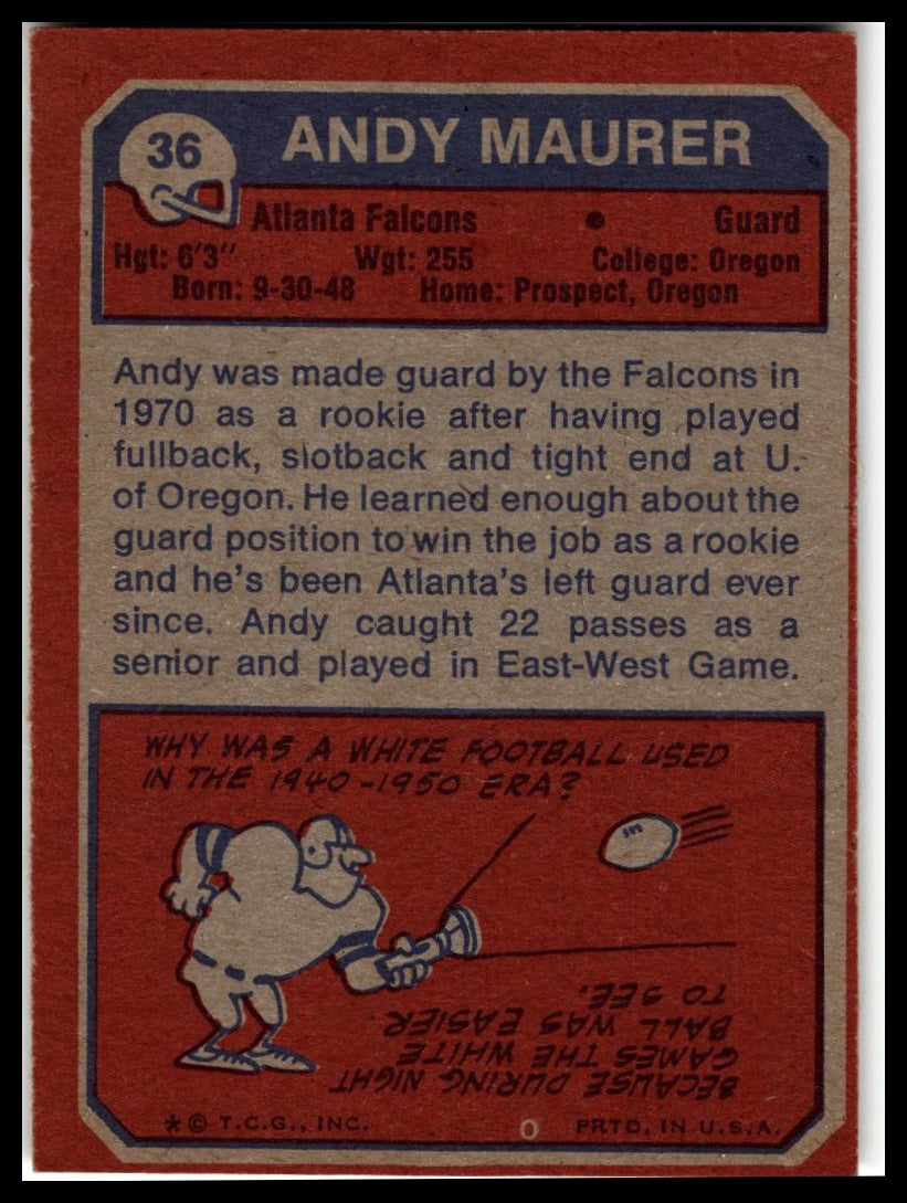 1973 Topps #36 Andy Maurer Excellent
