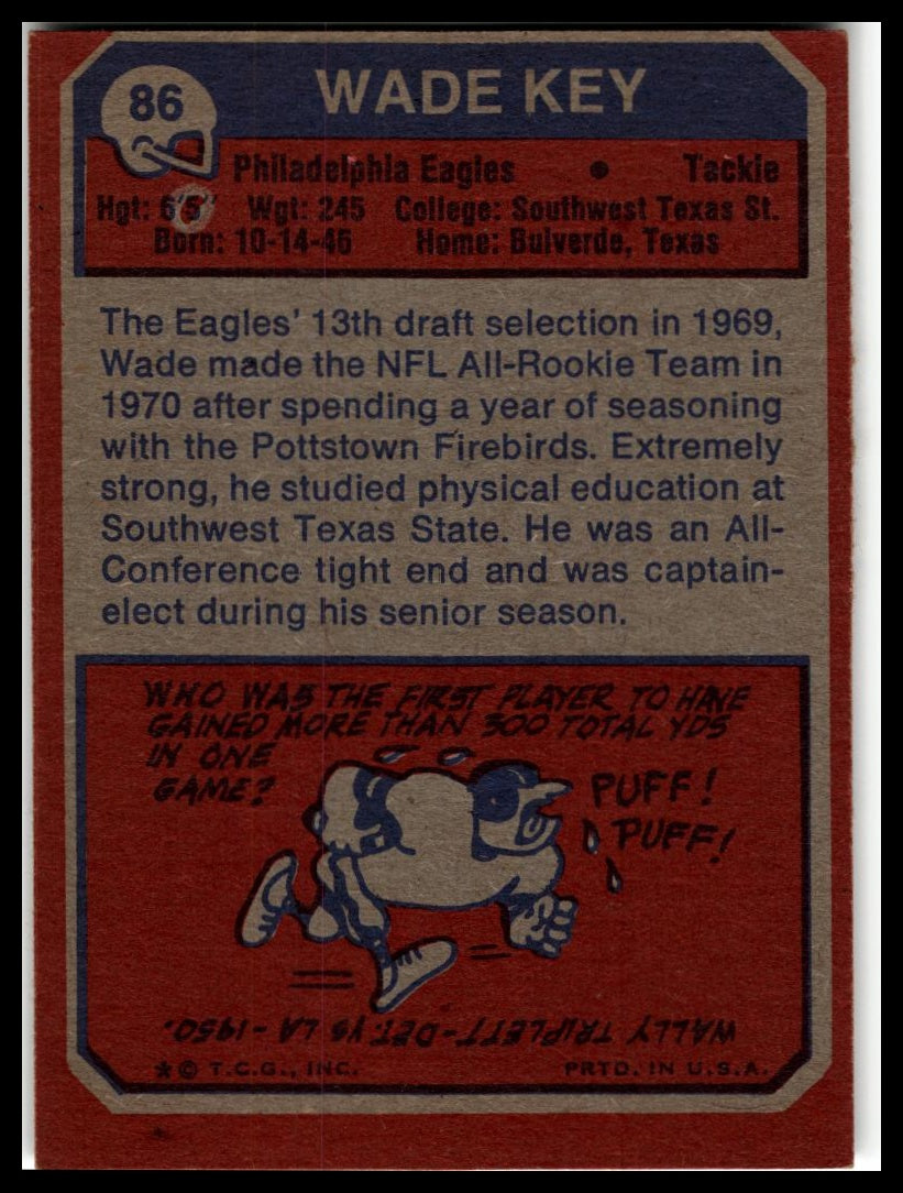 1973 Topps #86 Wade Key Excellent