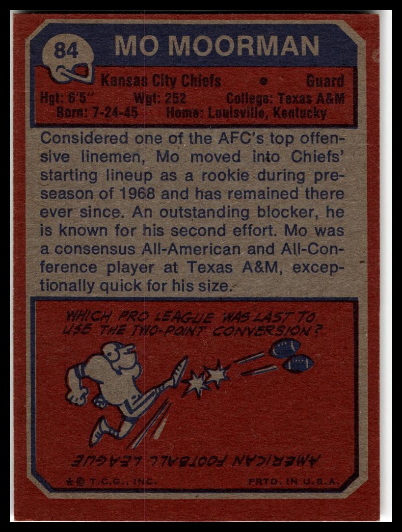 1973 Topps #84 Mo Moorman Excellent