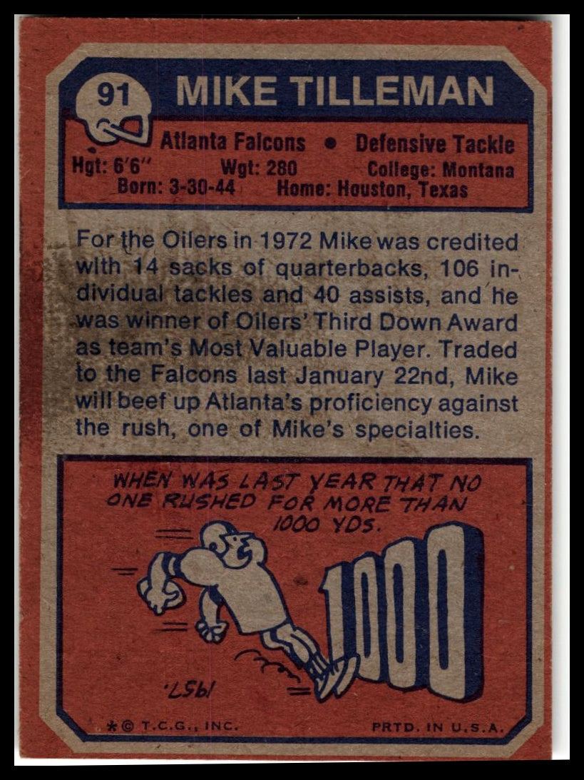 1973 Topps #91 Mike Tilleman Excellent