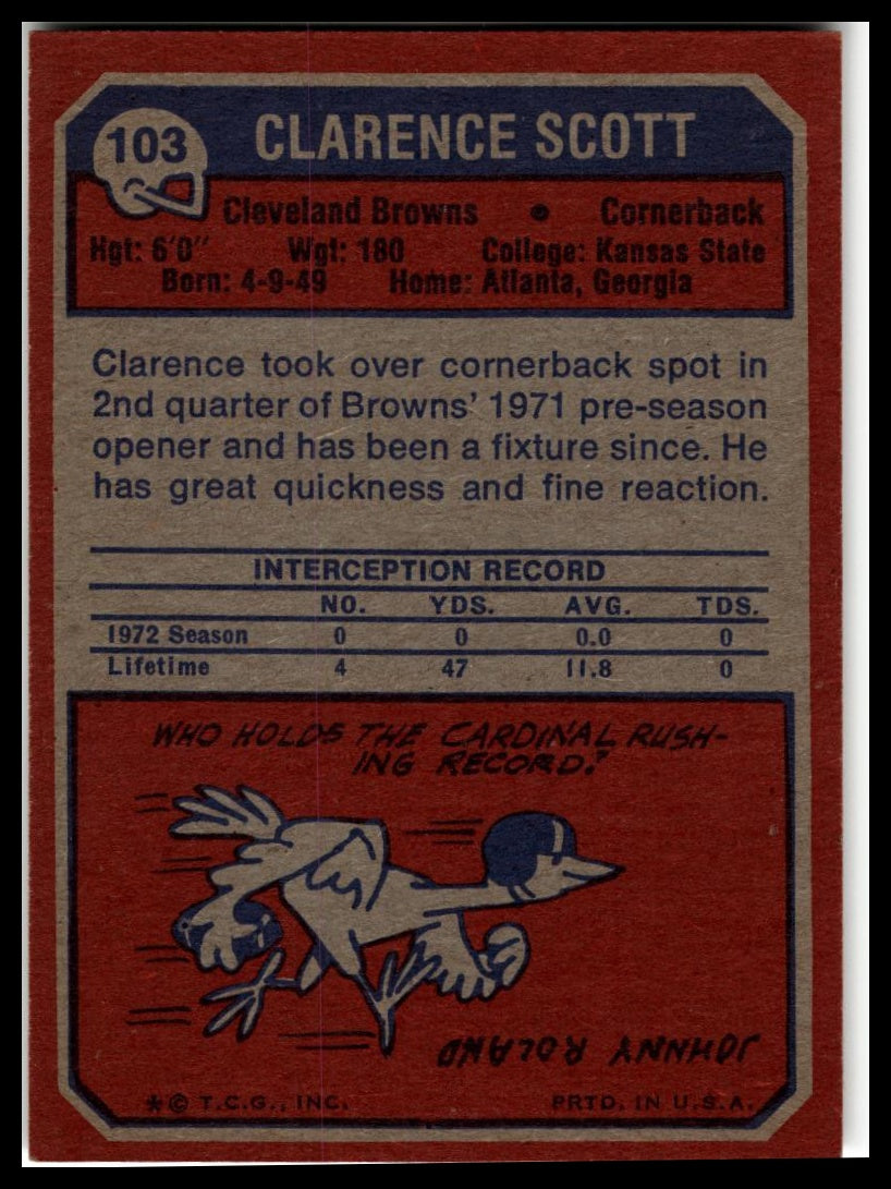 1973 Topps #103 Clarence Scott Excellent