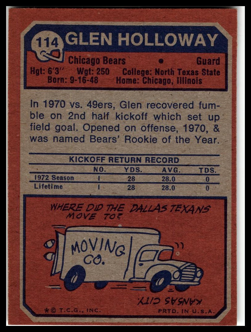 1973 Topps #114 Glen Holloway Excellent