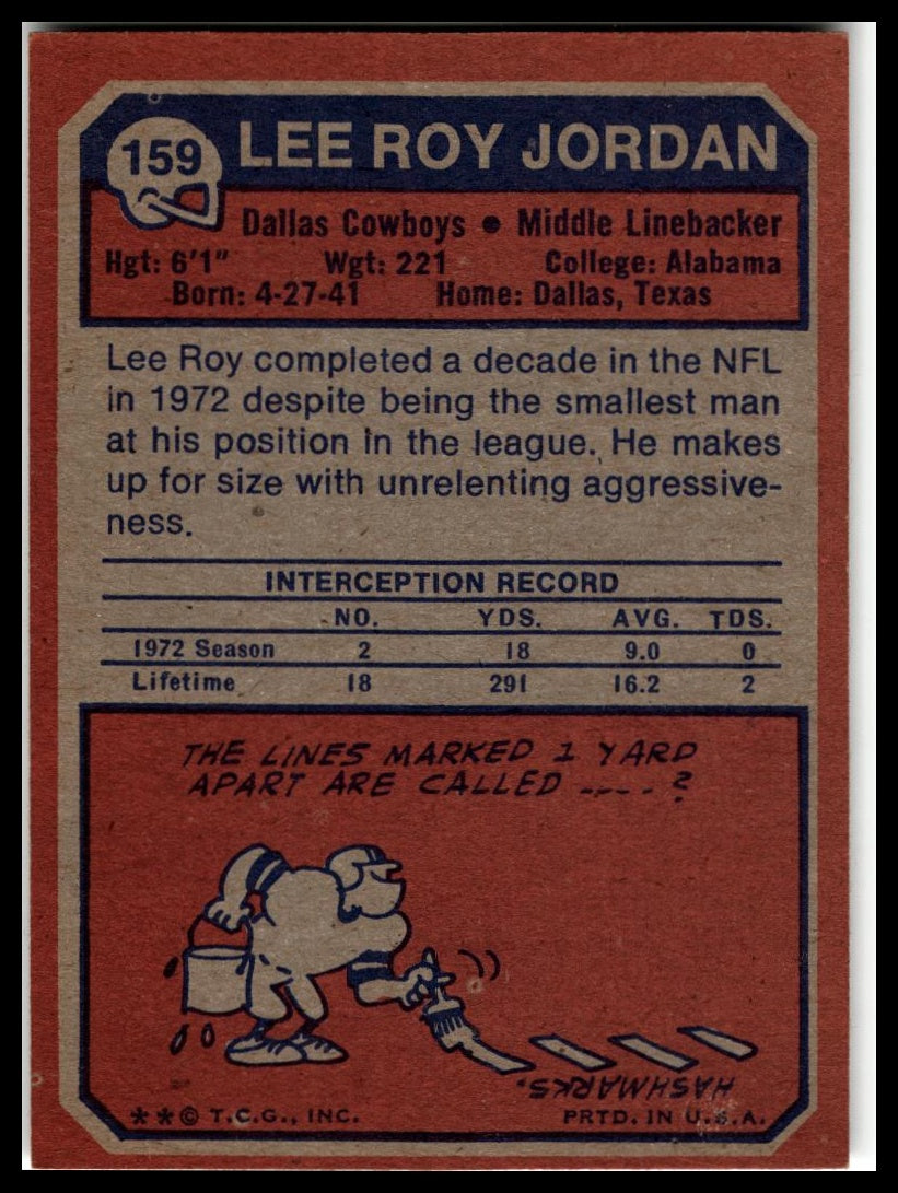 1973 Topps #159 Lee Roy Jordan Excellent