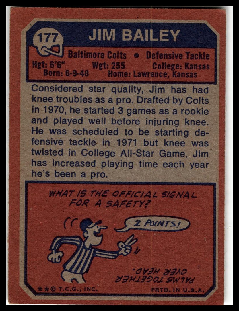 1973 Topps #177 Jim Bailey Excellent
