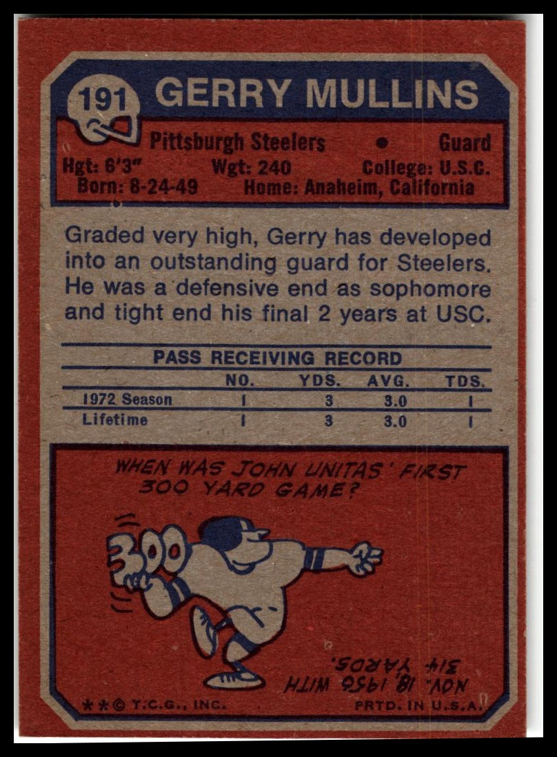 1973 Topps #191 Gerry Mullins Excellent