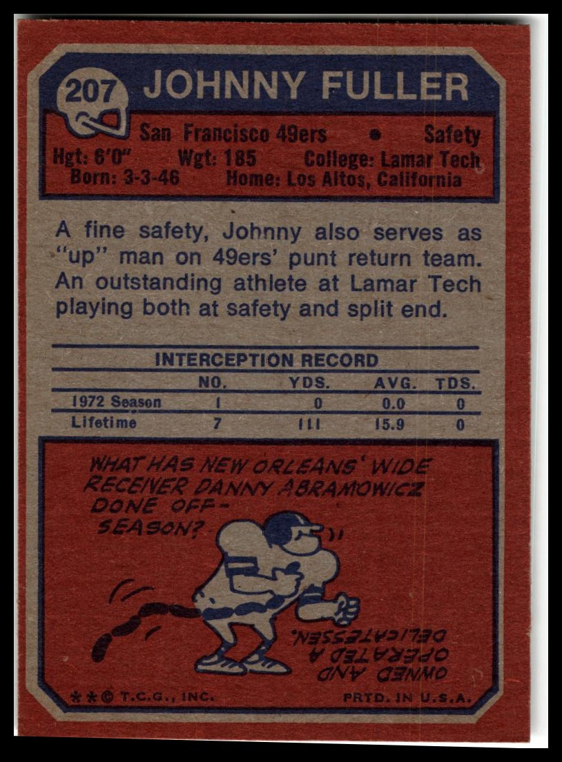 1973 Topps #207 Johnny Fuller Excellent