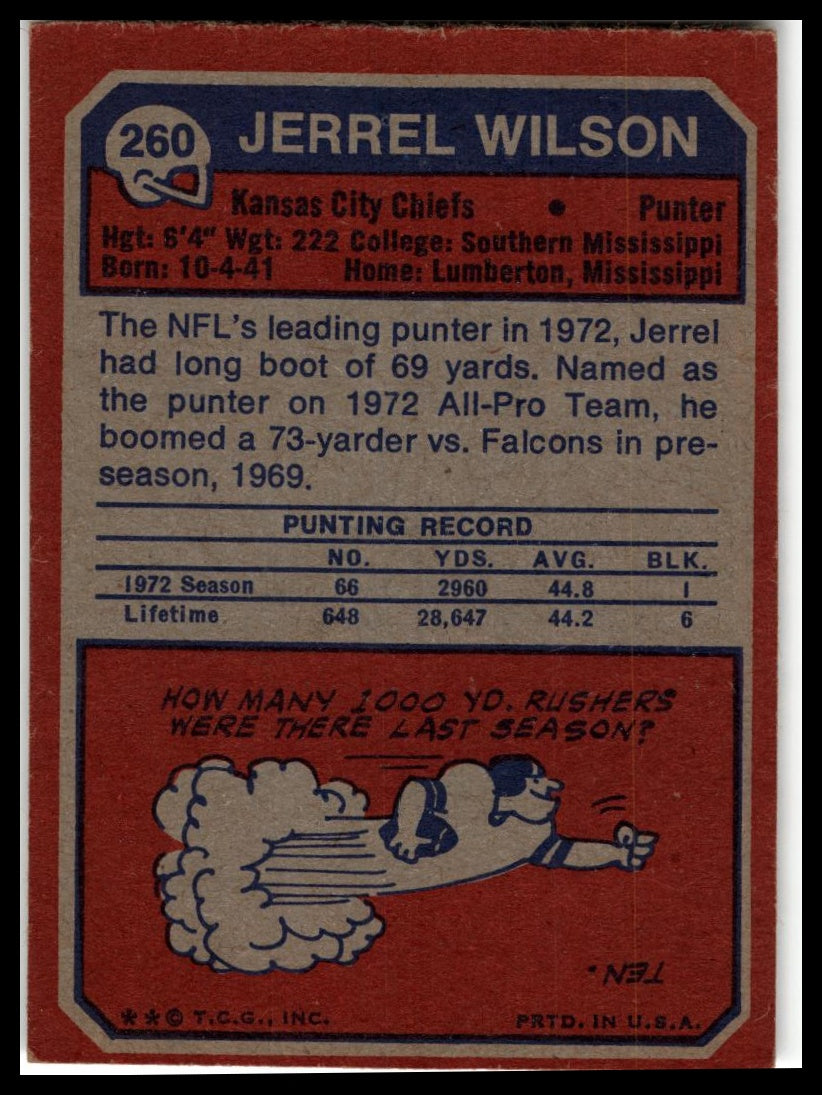 1973 Topps #260 Jerrel Wilson Excellent