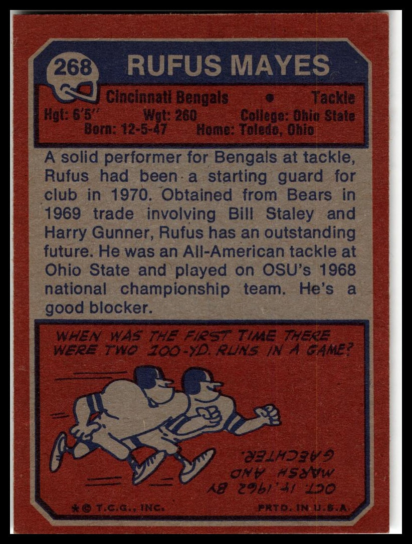 1973 Topps #268 Rufus Mayes Excellent