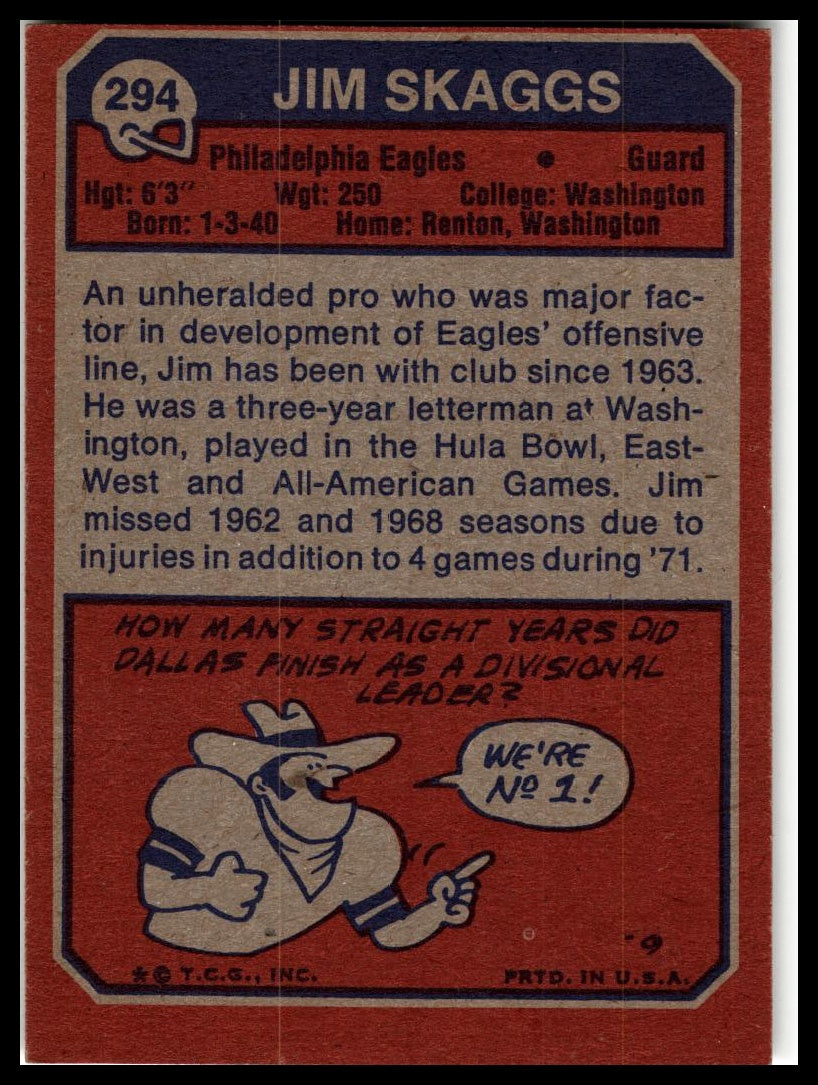 1973 Topps #294 Jim Skaggs Excellent