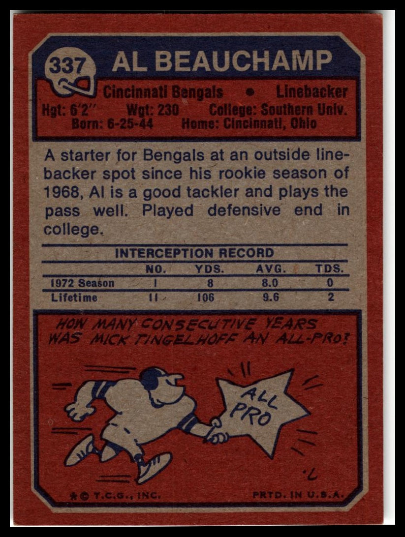 1973 Topps #337 Al Beauchamp Excellent