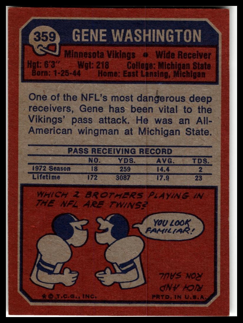 1973 Topps #359 Gene Washington Excellent