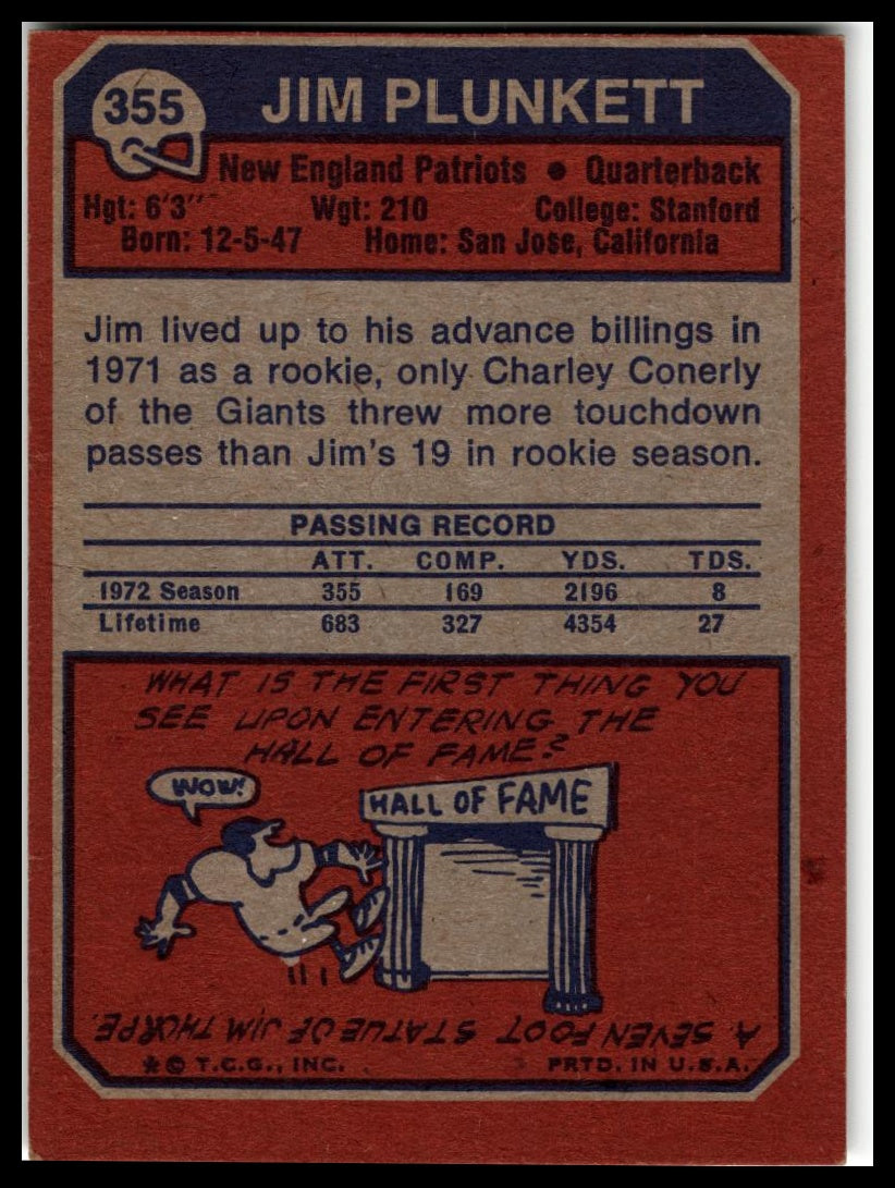 1973 Topps #355 Jim Plunkett Excellent