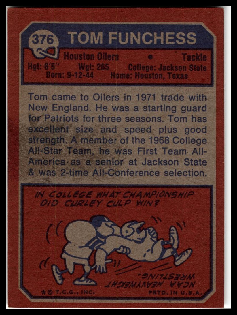 1973 Topps #376 Tom Funchess Excellent