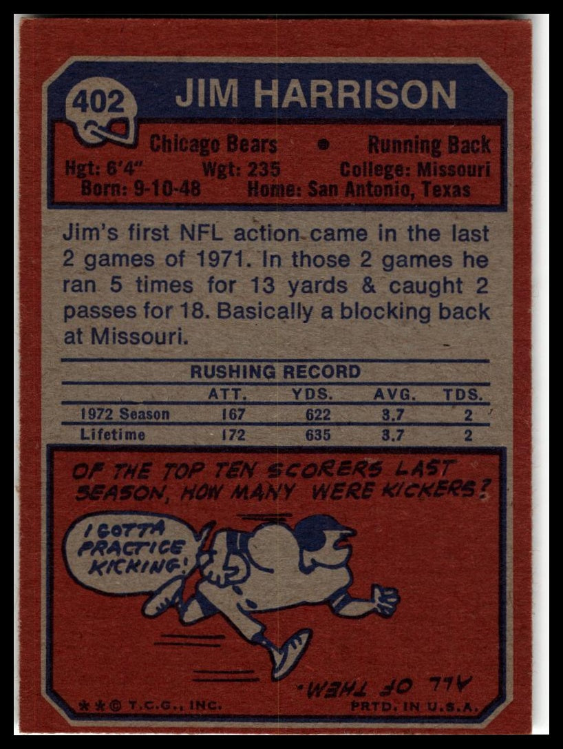 1973 Topps #402 Jim Harrison Excellent