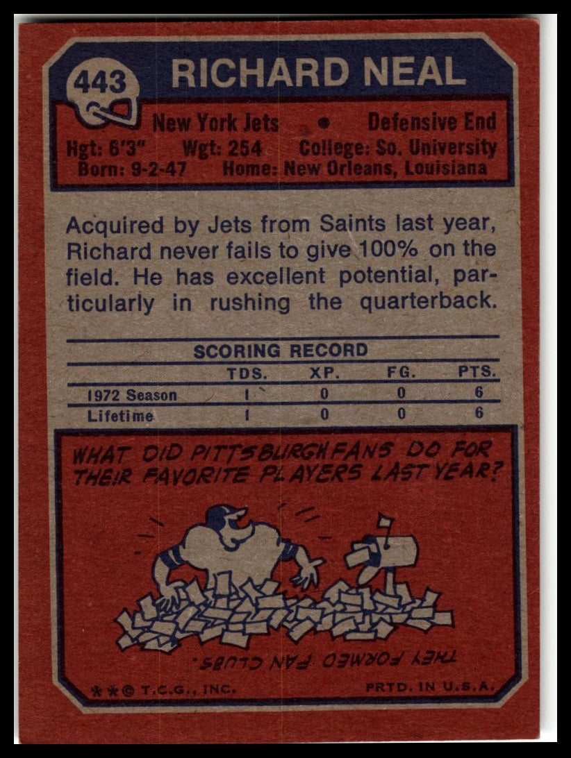 1973 Topps #443 Richard Neal Excellent