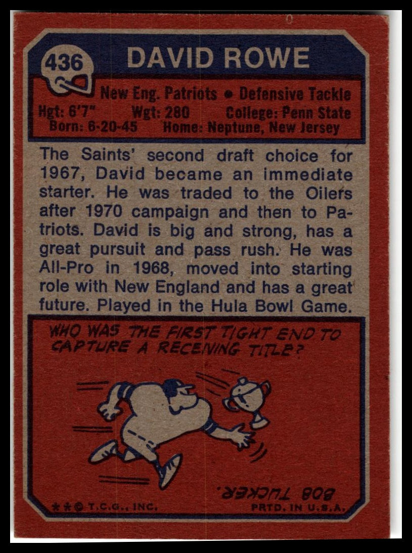 1973 Topps #436 Dave Rowe Excellent