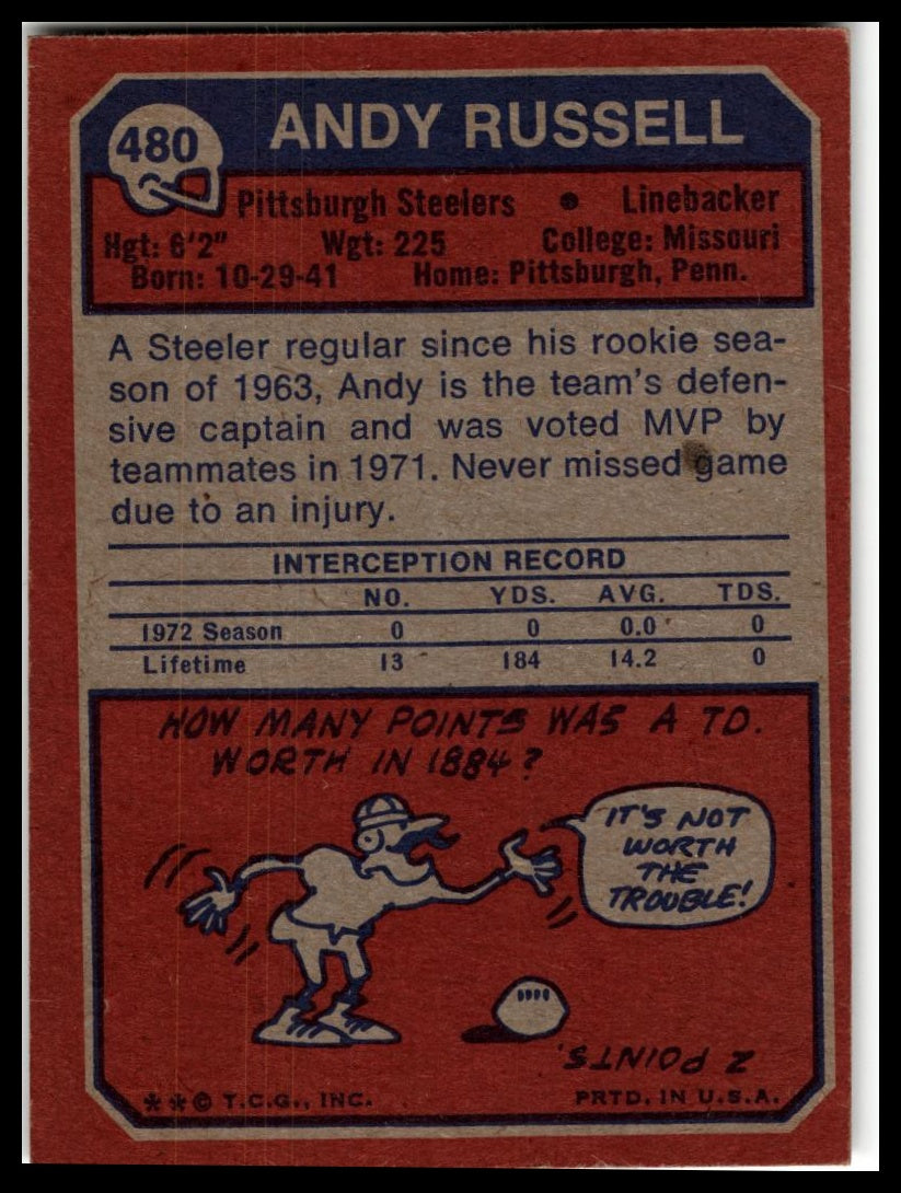 1973 Topps #480 Andy Russell Excellent