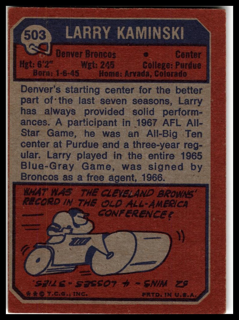 1973 Topps #503 Larry Kaminski Excellent
