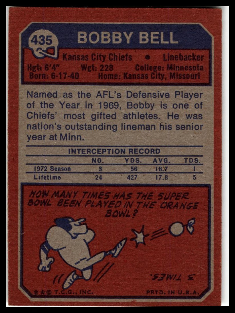 1973 Topps #435 Bobby Bell Excellent