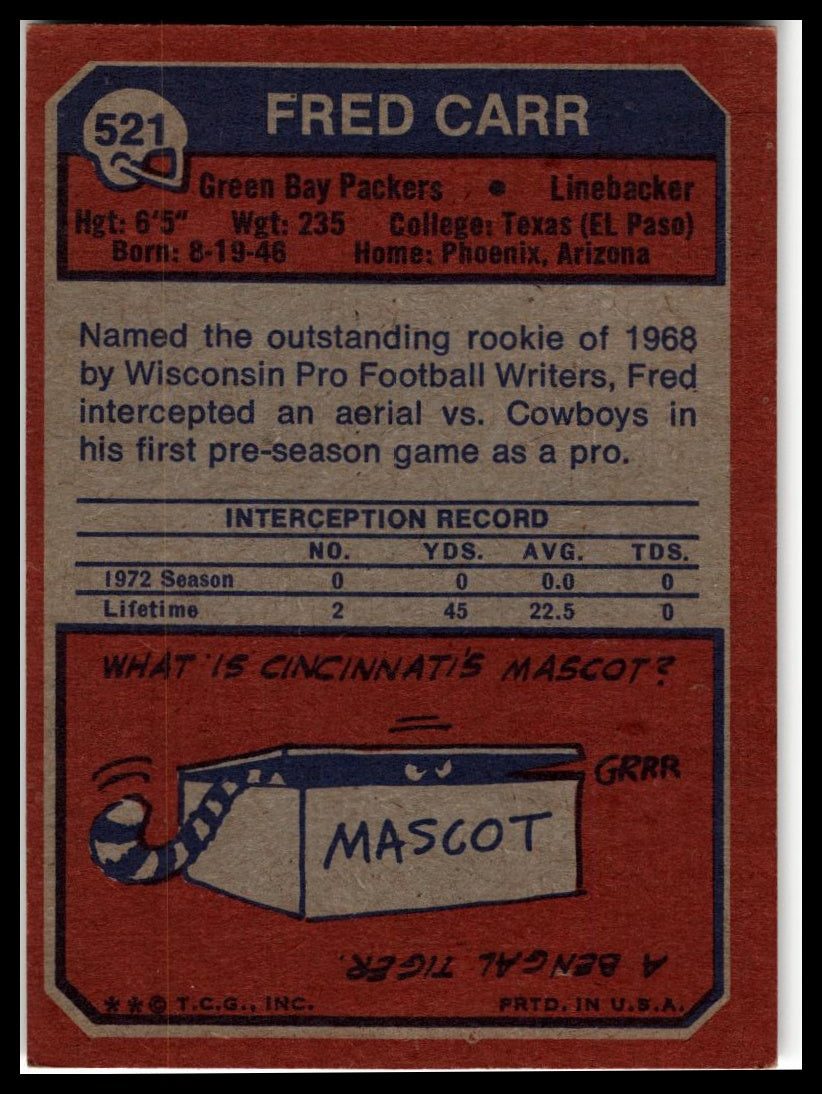 1973 Topps #521 Fred Carr Excellent