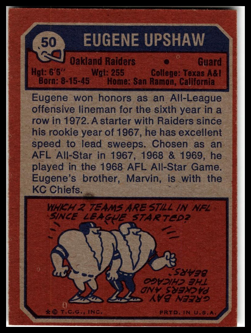 1973 Topps #50 Eugene Upshaw Excellent
