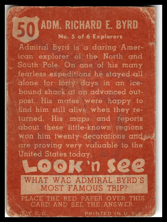 1952 Topps Look 'n See (R714-16) #50 Richard Byrd Very Good