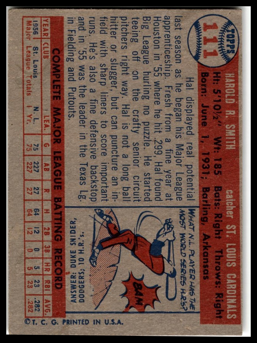 1957 Topps #111 Hal Smith Very Good