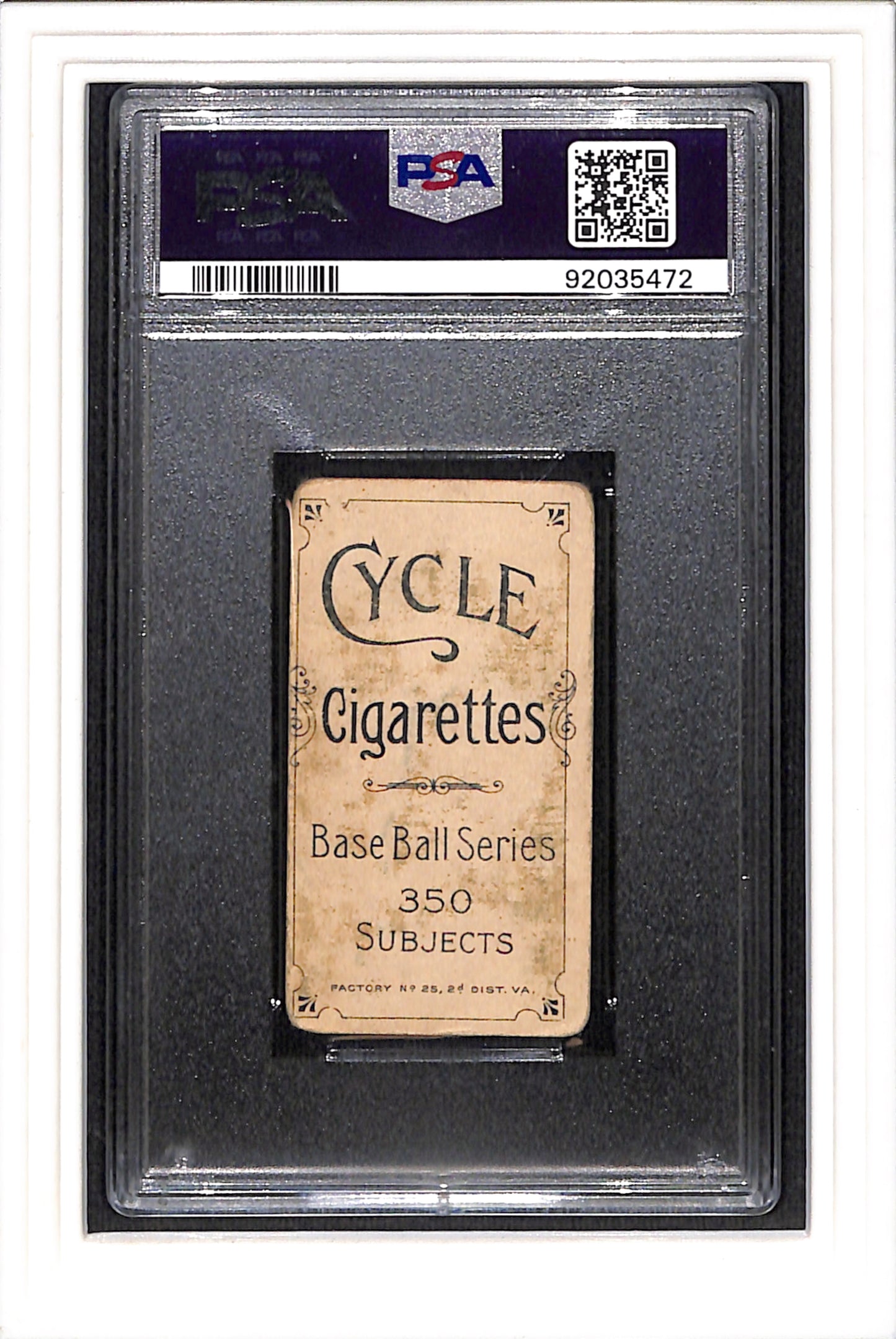 1909 T206 George Schirm Cycle 350 PSA 1 SN 92035472