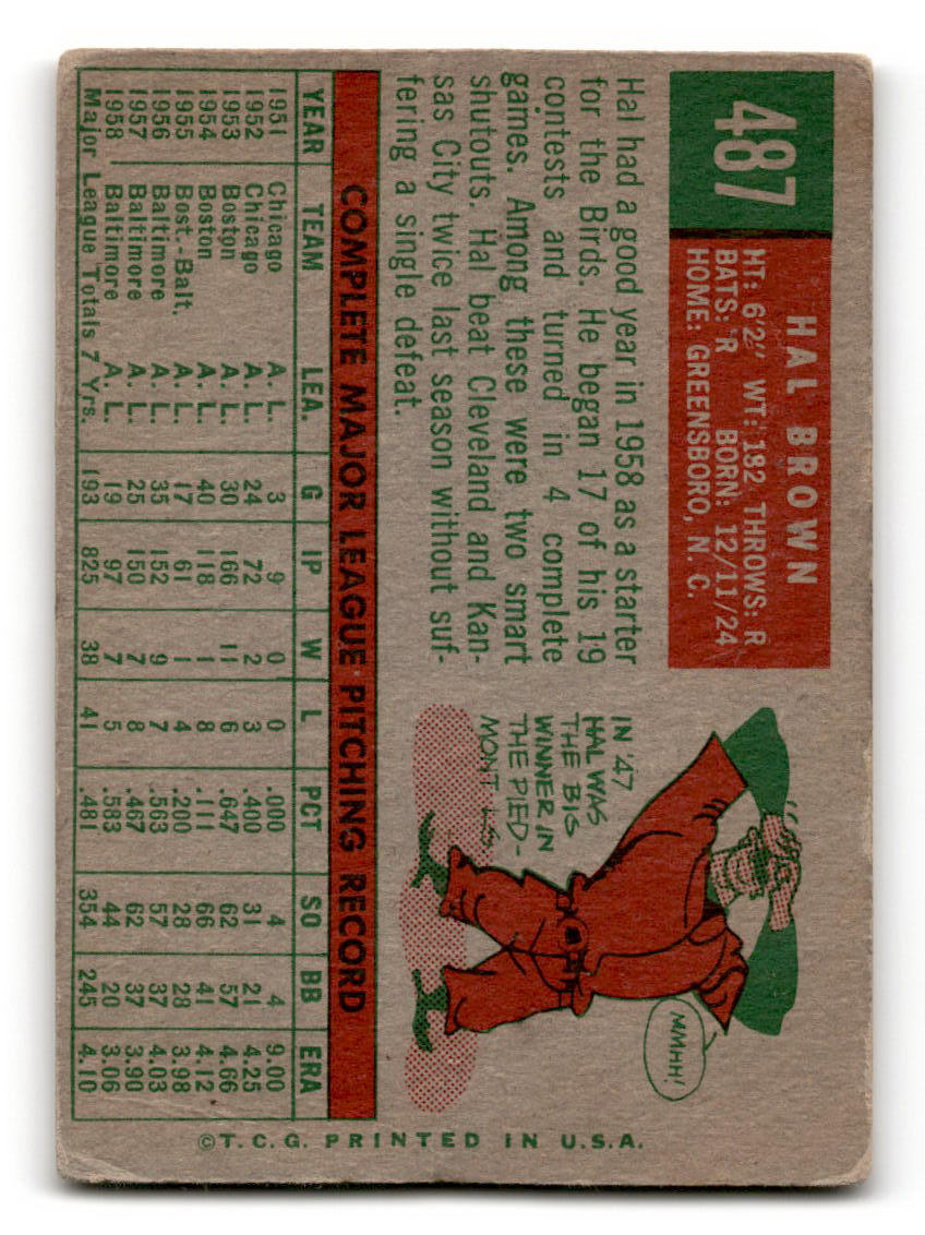 1959 Topps #487 Hal Brown Baltimore Orioles VG