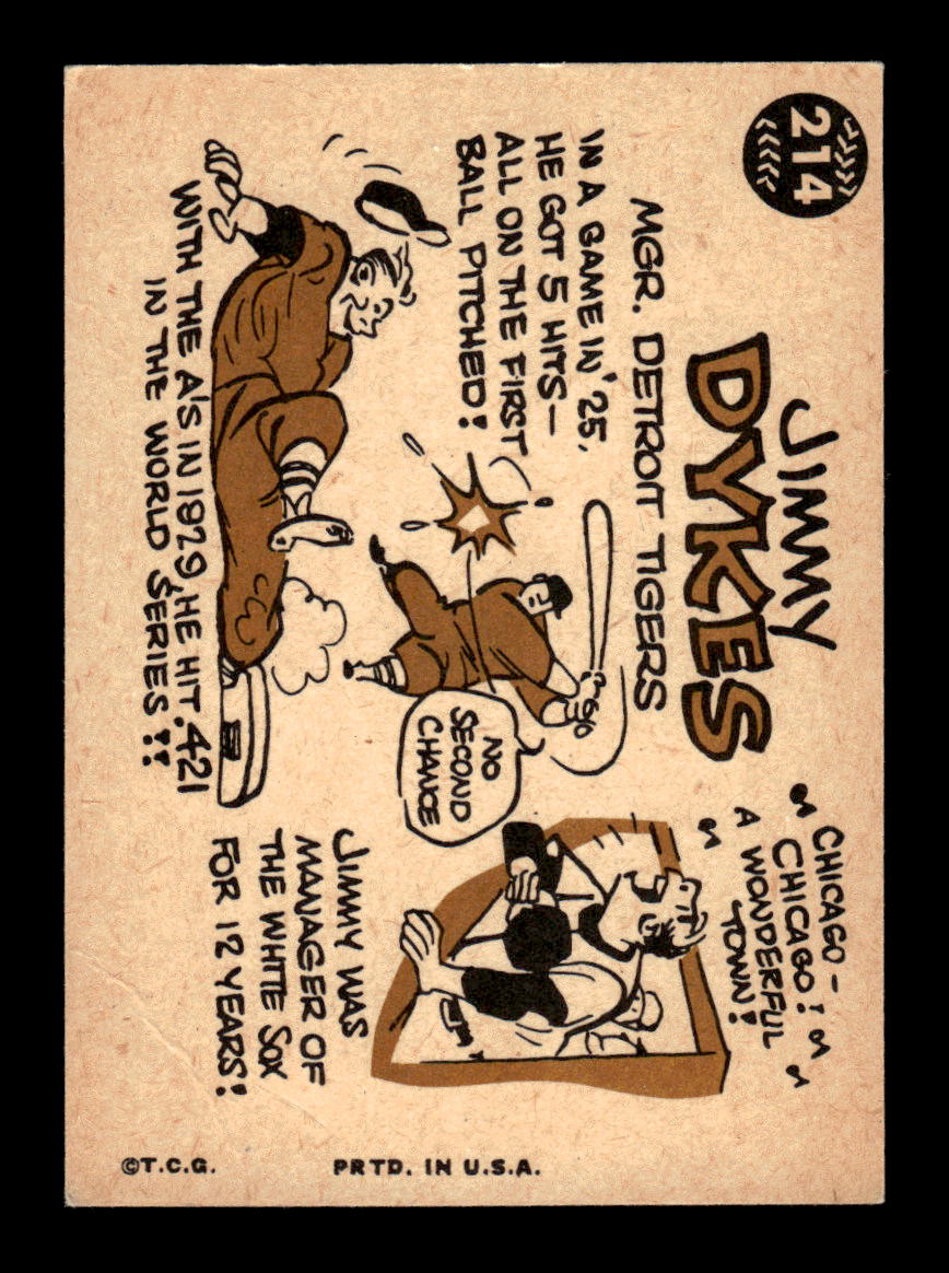 1960 Topps #214 Jimmie Dykes - Detroit Tigers EX