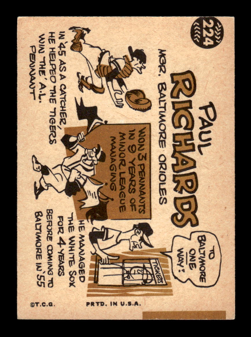 1960 Topps #224 Paul Richards - Baltimore Orioles EX